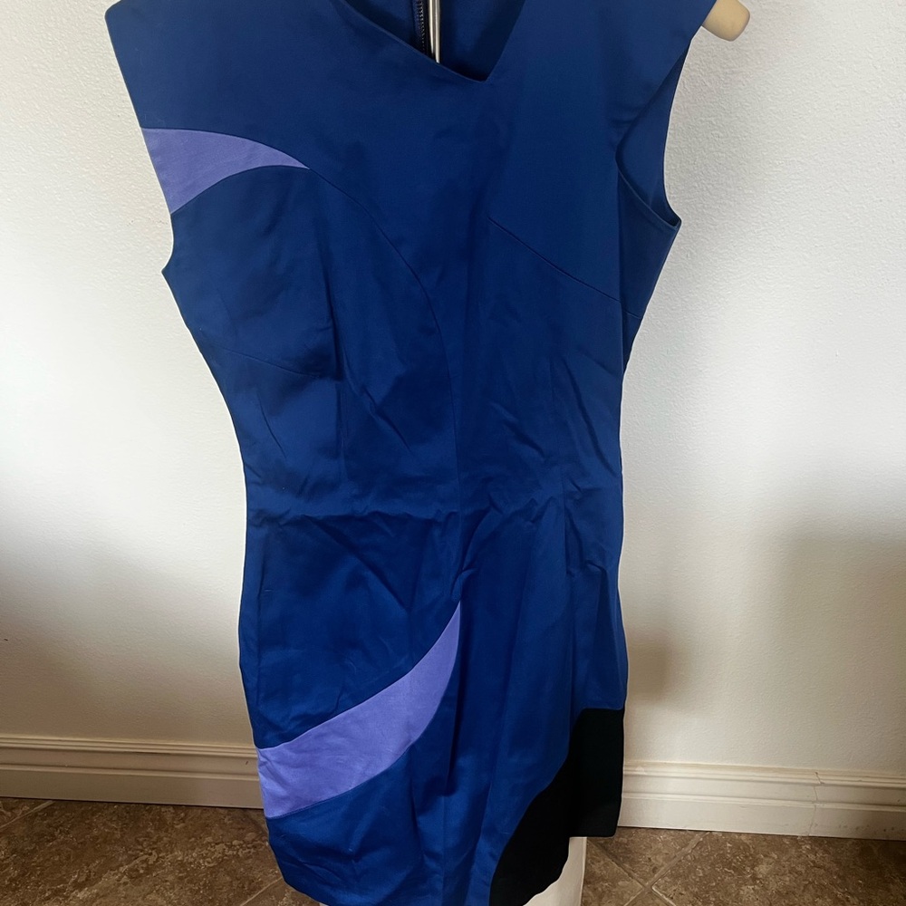 Ana Locking Spain Royal Blue and Lavender Midi Dress
